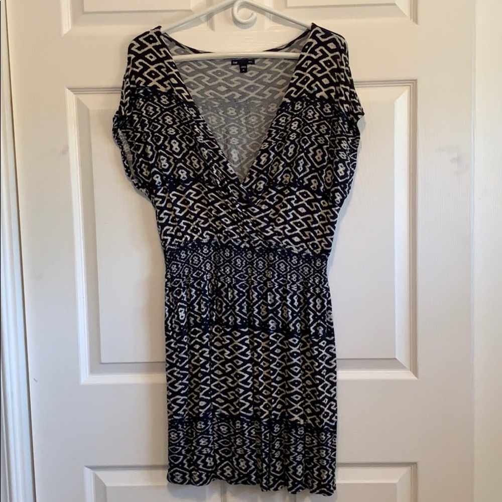 Navy Patterned Dress